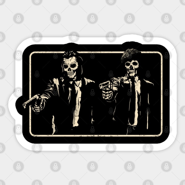 Pulp Fiction Guns Sticker by Tee Bone Studio